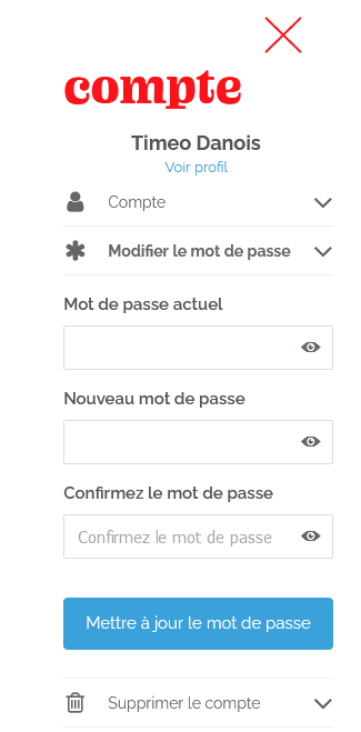Screen de la page de profil